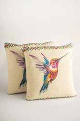 Natures Lulubaby Kuş Pano El Yapımı 2'li Yastık Kılıfı - uniqlooms.com